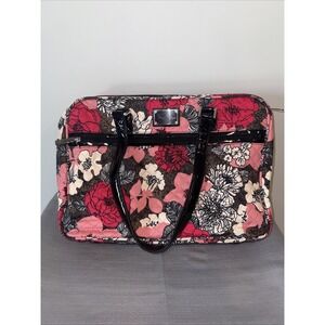 Vera Bradley "Mocha Rouge" Large Laptop Travel Weekender‎ Overnight Bag Floral